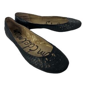 Sam Edelman Ballet Flats Black Woven Leather Women's Size 6
